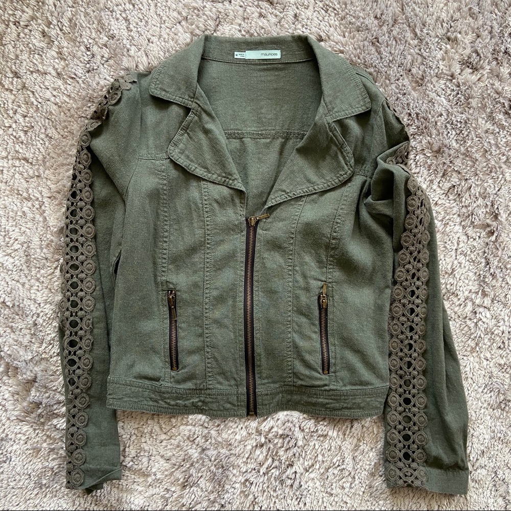 maurices lightweight jacket with scalloped sleeves
